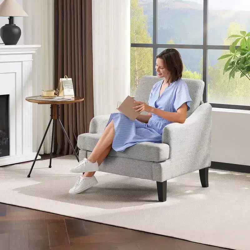 Fauteuil d'appoint Karl Home de 31 pouces en lin avec accoudoir incliné