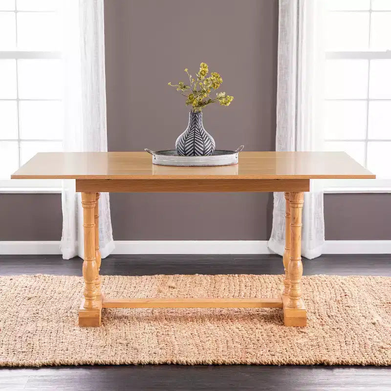 Table console tréteau pliante Edenderry Farmhouse transformable en table de salle à manger - Beige - SEI