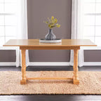 Table console tréteau pliante Edenderry Farmhouse transformable en table de salle à manger - Beige - SEI
