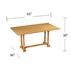 Table console tréteau pliante Edenderry Farmhouse transformable en table de salle à manger - Beige - SEI