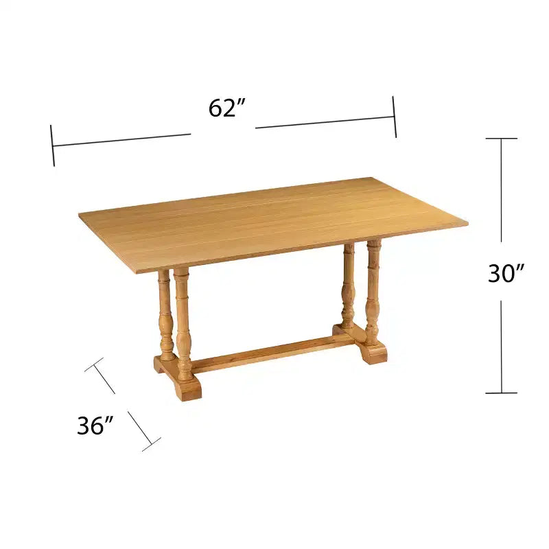 Table console tréteau pliante Edenderry Farmhouse transformable en table de salle à manger - Beige - SEI