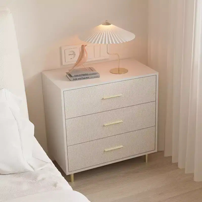 Table de chevet moderne blanche pour chambre à coucher, commode à 3 tiroirs, petite table de chevet, table de nuit en bois avec tiroirs pour chambre à coucher, salon