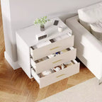 Table de chevet moderne blanche pour chambre à coucher, commode à 3 tiroirs, petite table de chevet, table de nuit en bois avec tiroirs pour chambre à coucher, salon
