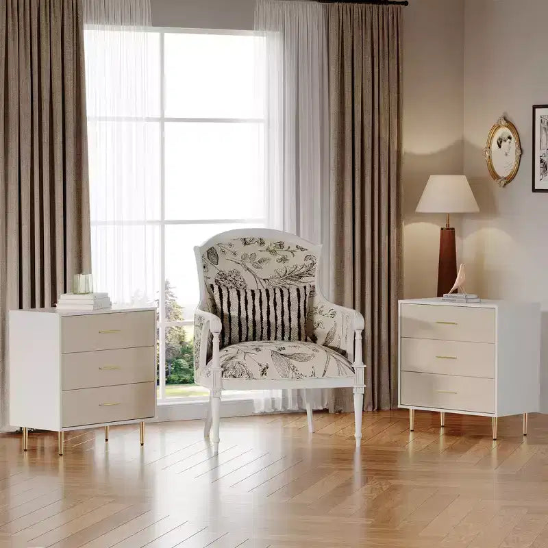 Table de chevet moderne blanche pour chambre à coucher, commode à 3 tiroirs, petite table de chevet, table de nuit en bois avec tiroirs pour chambre à coucher, salon