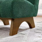 Chaise d'appoint sans accoudoirs Art Leon en tissu polaire avec pieds en bois d'hévéa