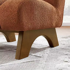 Chaise d'appoint sans accoudoirs Art Leon en tissu polaire avec pieds en bois d'hévéa