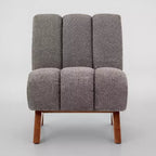Chaise d'appoint sans accoudoirs Art Leon en tissu polaire avec pieds en bois d'hévéa