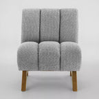 Chaise d'appoint sans accoudoirs Art Leon en tissu polaire avec pieds en bois d'hévéa
