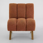 Chaise d'appoint sans accoudoirs Art Leon en tissu polaire avec pieds en bois d'hévéa