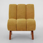 Chaise d'appoint sans accoudoirs Art Leon en tissu polaire avec pieds en bois d'hévéa