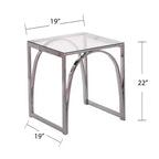 Table d'appoint Stevenly Square avec plateau en verre - Gris anthracite - SEI