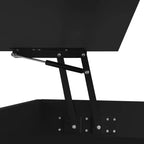 Table basse relevable avec 2 tiroirs et LED, table de cocktail moderne, table d'appoint de canapé, table de rangement avec compartiment caché, blanc/noir - ModernLuxe