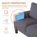 Canapé GDFStudio Hodgson moderne à 3 places en bois et tissu