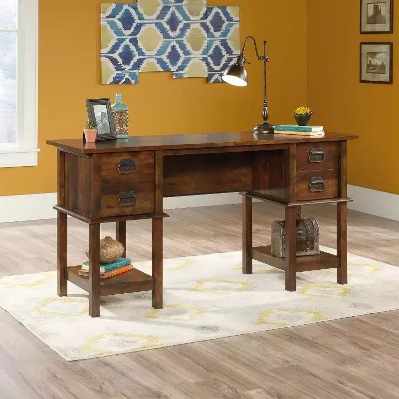 Bureaux de direction en bois de couleur marron HomeStock de 76,35 cm de haut avec tiroir universel