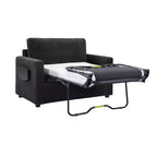 Chaise longue convertible, canapé-lit double, causeuse avec matelas pliable, table d'appoint pliable, poche de rangement et ports USB - ModernLuxe