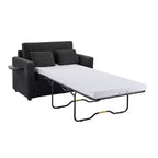 Chaise longue convertible, canapé-lit double, causeuse avec matelas pliable, table d'appoint pliable, poche de rangement et ports USB - ModernLuxe
