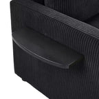 Chaise longue convertible, canapé-lit double, causeuse avec matelas pliable, table d'appoint pliable, poche de rangement et ports USB - ModernLuxe