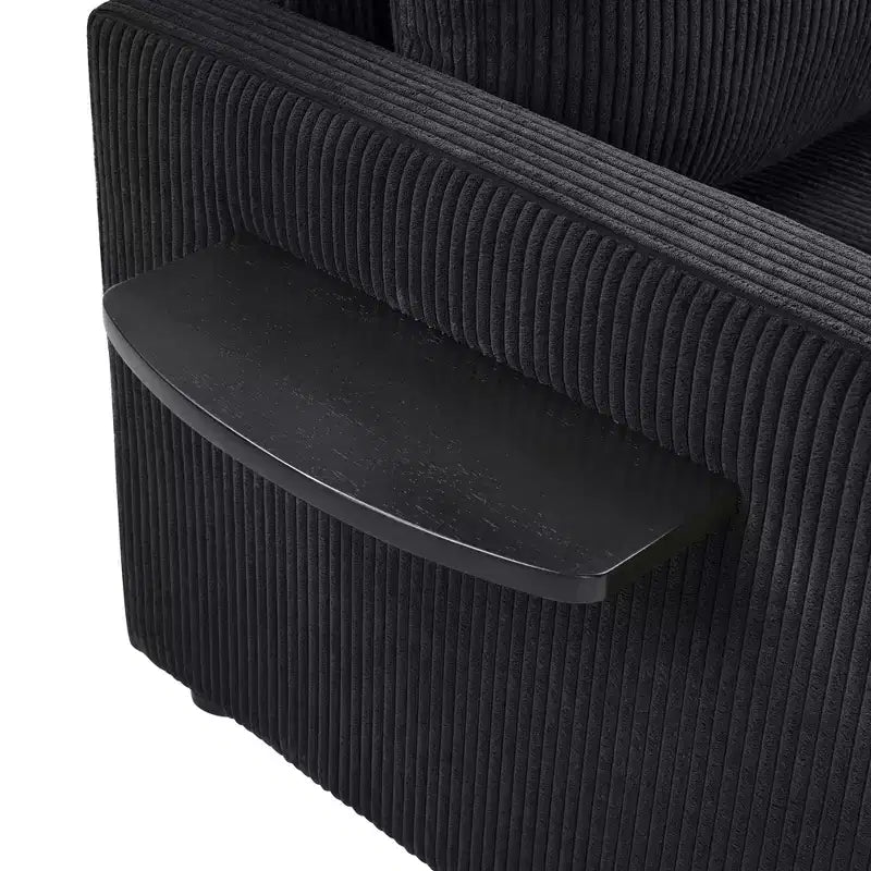 Chaise longue convertible, canapé-lit double, causeuse avec matelas pliable, table d'appoint pliable, poche de rangement et ports USB - ModernLuxe