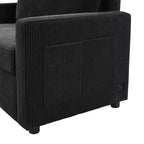 Chaise longue convertible, canapé-lit double, causeuse avec matelas pliable, table d'appoint pliable, poche de rangement et ports USB - ModernLuxe
