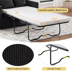 Chaise longue convertible, canapé-lit double, causeuse avec matelas pliable, table d'appoint pliable, poche de rangement et ports USB - ModernLuxe