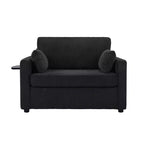Chaise longue convertible, canapé-lit double, causeuse avec matelas pliable, table d'appoint pliable, poche de rangement et ports USB - ModernLuxe