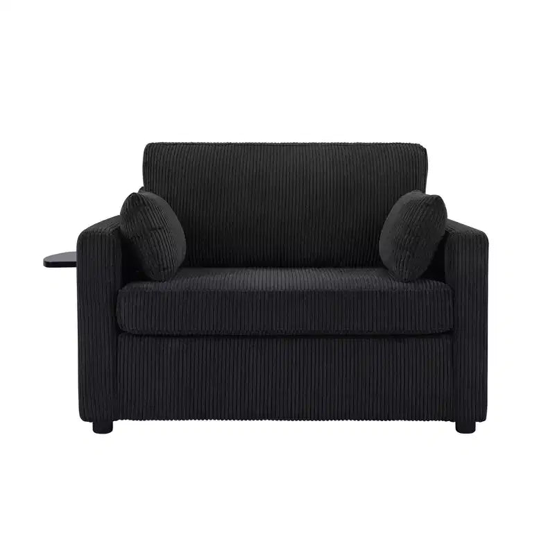Chaise longue convertible, canapé-lit double, causeuse avec matelas pliable, table d'appoint pliable, poche de rangement et ports USB - ModernLuxe