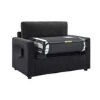 Chaise longue convertible, canapé-lit double, causeuse avec matelas pliable, table d'appoint pliable, poche de rangement et ports USB - ModernLuxe