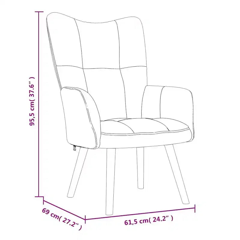 vidaXL Fauteuil Relax Rose - Fauteuil en Velours avec Pieds en Bois d'Hévéa Massif et Cadre en Acier, Style Moderne
