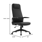 Chaise de bureau ergonomique LeisureMod Nexa à dossier haut - Hauteur réglable, pivotante, inclinable, appuie-tête rembourré, soutien lombaire, chaise de bureau pour la maison