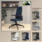 Chaise de bureau ergonomique LeisureMod Nexa à dossier haut - Hauteur réglable, pivotante, inclinable, appuie-tête rembourré, soutien lombaire, chaise de bureau pour la maison