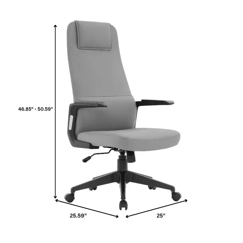 Chaise de bureau ergonomique LeisureMod Nexa à dossier haut - Hauteur réglable, pivotante, inclinable, appuie-tête rembourré, soutien lombaire, chaise de bureau pour la maison