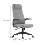 Chaise de bureau ergonomique LeisureMod Nexa à dossier haut - Hauteur réglable, pivotante, inclinable, appuie-tête rembourré, soutien lombaire, chaise de bureau pour la maison