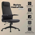 Chaise de bureau ergonomique LeisureMod Nexa à dossier haut - Hauteur réglable, pivotante, inclinable, appuie-tête rembourré, soutien lombaire, chaise de bureau pour la maison