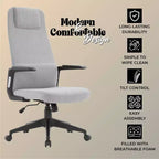 Chaise de bureau ergonomique LeisureMod Nexa à dossier haut - Hauteur réglable, pivotante, inclinable, appuie-tête rembourré, soutien lombaire, chaise de bureau pour la maison