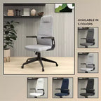 Chaise de bureau ergonomique LeisureMod Nexa à dossier haut - Hauteur réglable, pivotante, inclinable, appuie-tête rembourré, soutien lombaire, chaise de bureau pour la maison