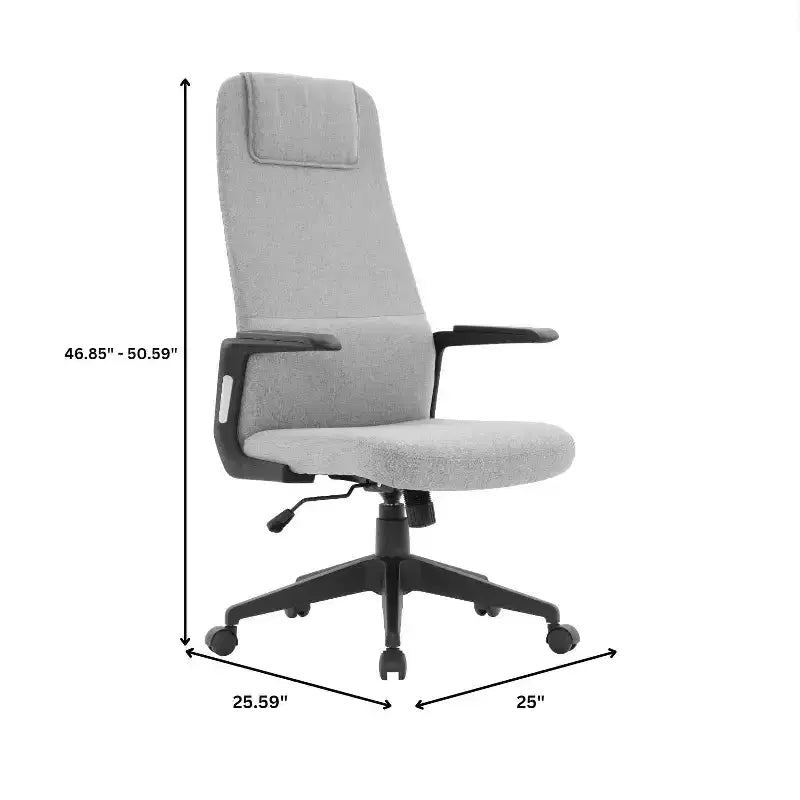Chaise de bureau ergonomique LeisureMod Nexa à dossier haut - Hauteur réglable, pivotante, inclinable, appuie-tête rembourré, soutien lombaire, chaise de bureau pour la maison