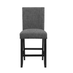 HomeRoots Lot de deux tabourets de bar hauteur comptoir 26" gris et noir en bois et tissu