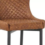 HomeRoots – Lot de 2 chaises de bar à dossier bas, hauteur comptoir, en métal et similicuir orange et noir, 66 cm