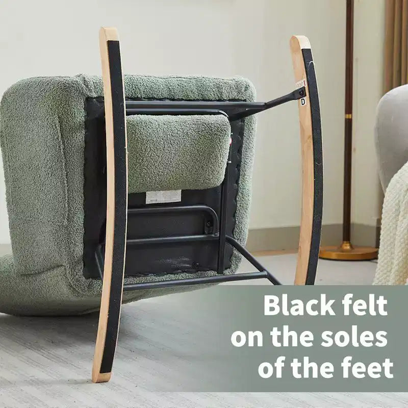 Fauteuil à bascule Okak Furry, fauteuil de salon avec repose-pieds et dossier haut rembourré confortable, fauteuil à bascule pour chambre à coucher ou chambre de bébé
