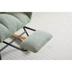 Fauteuil à bascule Okak Furry, fauteuil de salon avec repose-pieds et dossier haut rembourré confortable, fauteuil à bascule pour chambre à coucher ou chambre de bébé