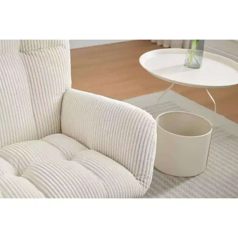 Fauteuil à bascule Okak Furry, fauteuil de salon avec repose-pieds et dossier haut rembourré confortable, fauteuil à bascule pour chambre à coucher ou chambre de bébé