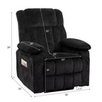 Fauteuil inclinable électrique en velours Mjkone avec chauffage lombaire et massage vibrant 8 points, fauteuil inclinable pour personnes âgées