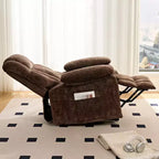 Fauteuil inclinable électrique en velours Mjkone avec chauffage lombaire et massage vibrant 8 points, fauteuil inclinable pour personnes âgées