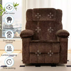 Fauteuil inclinable électrique en velours Mjkone avec chauffage lombaire et massage vibrant 8 points, fauteuil inclinable pour personnes âgées