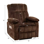 Fauteuil inclinable électrique en velours Mjkone avec chauffage lombaire et massage vibrant 8 points, fauteuil inclinable pour personnes âgées
