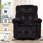 Fauteuil inclinable électrique en velours Mjkone avec chauffage lombaire et massage vibrant 8 points, fauteuil inclinable pour personnes âgées