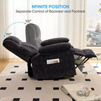 Fauteuil inclinable électrique en velours Mjkone avec chauffage lombaire et massage vibrant 8 points, fauteuil inclinable pour personnes âgées
