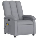 vidaXL Massage Recliner Chair Light Gray Fabric, Metal, Engineered Wood - Light Gray Manual Push Back With Massage