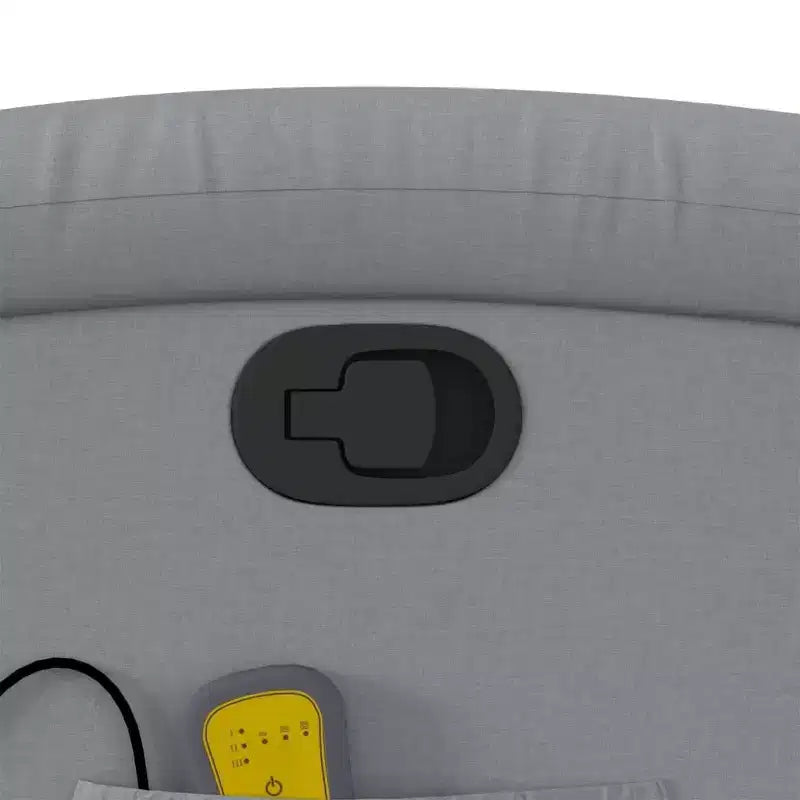 vidaXL Fauteuil inclinable de massage en tissu gris clair, métal, bois d'ingénierie - Gris clair à dossier inclinable manuel avec massage