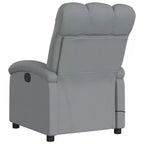 vidaXL Fauteuil inclinable de massage en tissu gris clair, métal, bois d'ingénierie - Gris clair à dossier inclinable manuel avec massage